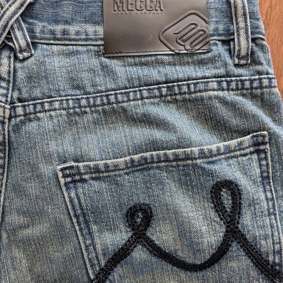 Y2K Baggy Embroidered Mecca Jeans - Size 36x32 - Picture 2 of 7